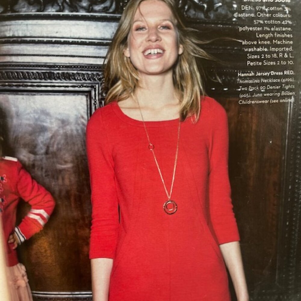 Boden Hannah Jersey Dress UK6R / US 2R Red